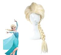 LINLINCD ZL004 Cosplay Wig Princess Frozen Snow Queen Elsa Weaving Braid Light Blonde Cosplay Wig Anime Costume Wigs + Wig Cap
