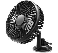 linlinfa Car Fan, USB Fan, 12V/24V Universal 360° Rotating Car Cooling Fan with 3 Speed Adjustable Strong Wind Low Noise for Car, Truck Vehicle, Home (Sucker Fan)