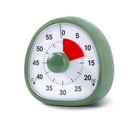 Linlinwill Rechargeable Visual Timer for Kids, Adjustable Volume & Alarm Duration, Silent Pomodoro Timer for Classroom, 60 Minutes Countdown for Kitchen, Gym, Study, ADHD Autism Toddler(Green)