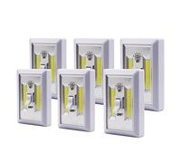 LINLUX Super Bright Cob Led Cordless Switch Light,Dimmable,Tap Light, Battery Operated Led Night Lights, Under Cabinet, Shelf, Closet, Nightlight Kitchen 6 PCS Switch