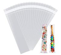 LINMAGCO 100 Pcs Self Adhesive Cello Bags Long 3"x11" (7.62x28cm) Self Sealing Clear Cellophane Bags for Individual Cookies, Dessert,Decorative Wrappers, Party Favors, Candy and More