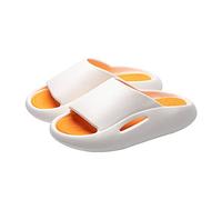 Linmeas-753 Bathroom Slippers Slippers Female Summer Home Bathroom Bathing Non-Slip Indoor Thick Bottom Sandals Sandal Indoor & Outdoor(White,40-41)
