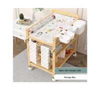 Linmeas-753 Changing Table Solid wood diaper changing table, baby care table, bath integrated multi-functional storage rack, newborn baby changing table Nursery Organizer