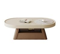 Linmeas-753 Coffee Table, Modern Round Coffee Table with Storage, Modern Center Table, Contemporary Living Room Low Coffee Table for Sitting On The Floor Center Table Tea Table