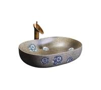 Linmeas-753 Countertop Bathroom Sinks Retro Small Bathroom Sink Home Art Vanity Basin (Includes Faucet and Drain)
