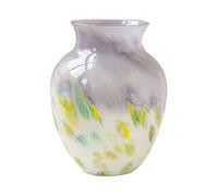 Linmeas-753 Home Decorative Vase, Bohemian Style Color Gradient Polka Dot Glass Vase Flower Vase Home Office Decor Accent Flower Vase(Purple)