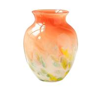 Linmeas-753 Home Decorative Vase, Bohemian Style Color Gradient Polka Dot Glass Vase Flower Vase Home Office Decor Accent Flower Vase(Orange)