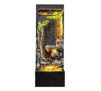 Linmeas-753 Indoor/Outdoor Garden Water Fountain with LED Lights, Large Rockery Floor-Standing Fountain, Waterfall Feature for Home Garden Decor, HWL-21501