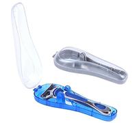 LinMei 2PCS Razor Case Compatible with Gillette Fusion Proglide Fusion Manual Razor Travel Protector Case (Blue+Grey)