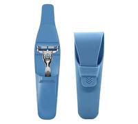 LinMei Silicone Razor Travel Case, Blue+Black, Compatible with Gillette, Parker, Merkur Razor (Gray 2pcs) (Blue 2pcs)