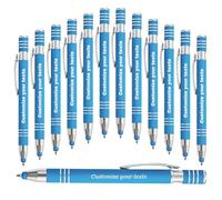 LINMQIU Custom Ballpoint Pen, Customized Business Information, Name, Phone Number, Good for Corporate Promotion Office Use, Black Ink Pen, Personalized Metal Name Pens with Stylus - 12PC
