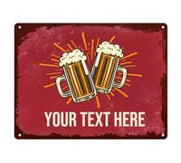 LINMQIU Personalised Metal Tin Sign with Text, Customised Name/Quote/Message Vintage Sign for Bar, Man Cave, Restaurant, Pub, Business Storefront, Hotel, Tavern, Indoor Outdoor, Home Decor, 30×20 CM