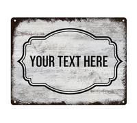 LINMQIU Personalised Metal Tin Sign with Text, Customised Name/Quote/Message Vintage Sign for Bar, Man Cave, Restaurant, Pub, Business Storefront, Hotel, Tavern, Indoor Outdoor, Home Decor, 30×20 CM