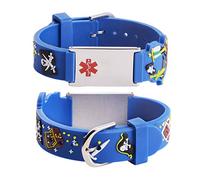 LinnaLove Cartoon Pirates Medical Alert id Bracelets with free engraving- Gift from Parents