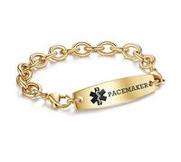 LinnaLove gold Interchangeable medical id bracelets Stainless steel Cable Chain Xarelto medical bracelets -85