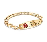 LinnaLove medical alert bracelets for men women Stainless steel Interchangeable medical bracelets, free engraving, 7.5 in, Stainless Steel, no gemstone