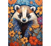 Linncen 5D DIY Badger Animal Diamond Painting Kit, 12x16in, Adults, Modern Style, Non-Foldable