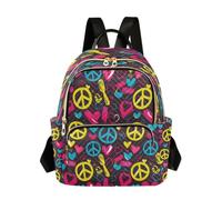 LINNIKEEEE Abstract Colorful Symbols Backpack Bookbag Mini Shoulder Bag for Travel Teen