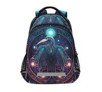 LINNIKEEEE Abstract Cool Blue Pelican Bookbag School Backpack for Students Spacious School Bag Durable for Boys Girls