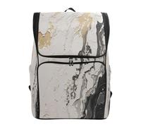 LINNIKEEEE Abstract Marble Beige Gray Black Bookbag Student Backpack Large Capacity Bag for Youth Girls Boys