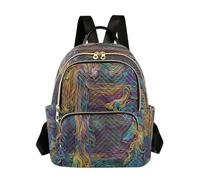 LINNIKEEEE Abstract Rainbow Horse Swirling Backpack Bookbag Mini Shoulder Bag for Travel Teen
