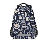 LINNIKEEEE Abstract Space Doodles Bookbag School Backpack for Students Spacious School Bag Durable for Boys Girls