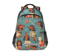 LINNIKEEEE Animal Doodles Dogs Bookbag School Backpack for Students Spacious School Bag Durable for Boys Girls