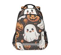 LINNIKEEEE Black Pumpkins Cute Spirits Bookbag School Backpack for Students Spacious School Bag Durable for Boys Girls