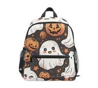 LINNIKEEEE Black Pumpkins Cute Spirits Toddler Backpack Bookbag Mini Shoulder Bag for Travel 1-6 Years Kids with Chest Strap Clip Whistle