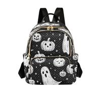 LINNIKEEEE Black Spirits White Pumpkins Backpack Bookbag Mini Shoulder Bag for Travel Teen