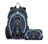 LINNIKEEEE Blue Cool Tasmanian Student Backpack & Lunch Bag Set - Durable Lightweight School Bag for Boys Girls