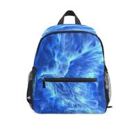 LINNIKEEEE Blue Phoenix Rising Flames Toddler Backpack Bookbag Mini Shoulder Bag for Travel 1-6 Years Kids with Chest Strap Clip Whistle