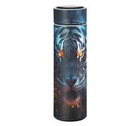 LINNIKEEEE Blue Wild Tiger Water Bottle Stainless Steel Insulated Vacuum Flask Leak Proof Thermos for Boys Girls