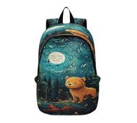 LINNIKEEEE Cartoon Doodle Lions Lightweight Casual Travel Backpack Spacious Laptop Daypack with Padded Shoulder Straps for Boys Women