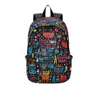 LINNIKEEEE Cartoon Doodle Lions Lightweight Casual Travel Backpack Spacious Laptop Daypack with Padded Shoulder Straps for Boys Women