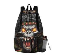 LINNIKEEEE Christmas Snake Monster Travel Backpack Gym Drawstring Bags Bookbag Bag for Swimming Youth Girls