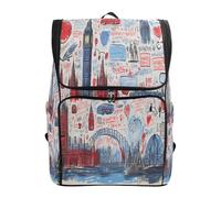 LINNIKEEEE City London Doodles Bookbag Student Backpack Large Capacity Bag for Youth Girls Boys