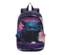 LINNIKEEEE Cool Purple Tasmanian Lightweight Casual Travel Backpack Spacious Laptop Daypack with Padded Shoulder Straps for Boys Women