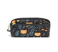LINNIKEEEE Cute Cartoon Lions Leather Pencil Case Durable Pen Pouch Makeup Bag Organizer Ideal Boys Girls