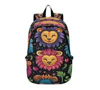 LINNIKEEEE Cute Colorful Lions Lightweight Casual Travel Backpack Spacious Laptop Daypack with Padded Shoulder Straps for Boys Women