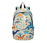 LINNIKEEEE Cute Doodle Dinosaur Lightweight Casual Travel Backpack Spacious Laptop Daypack with Padded Shoulder Straps for Boys Women