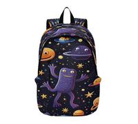 LINNIKEEEE Cute Doodle Little Monster Lightweight Casual Travel Backpack Spacious Laptop Daypack with Padded Shoulder Straps for Boys Women