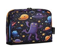 LINNIKEEEE Cute Doodle Little Monster Pencil Cases Pouch Student Pen Bags for School Girls Boys
