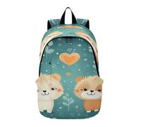 LINNIKEEEE Cute Lions Hearts Lightweight Casual Travel Backpack Spacious Laptop Daypack with Padded Shoulder Straps for Boys Women