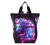 LINNIKEEEE Fancy Purple Light Unicorn Diaper Bag Travel Backpack Large Capacity Tote Mom Bags for Dad Women Girls