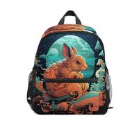 LINNIKEEEE Fancy Watercolor Squirrel Toddler Backpack Bookbag Mini Shoulder Bag for Travel 1-6 Years Kids with Chest Strap Clip Whistle
