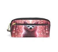 LINNIKEEEE Fantasy Light Fox Leather Pencil Case Durable Pen Pouch Makeup Bag Organizer Ideal Boys Girls