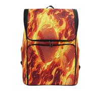 LINNIKEEEE Fiery Baseball Flames Orange Bookbag Student Backpack Large Capacity Bag for Youth Girls Boys