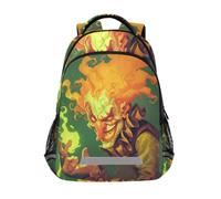 LINNIKEEEE Fiery Flame Mysterious Bookbag School Backpack for Students Spacious School Bag Durable for Boys Girls
