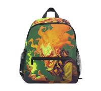 LINNIKEEEE Fiery Flame Mysterious Toddler Backpack Bookbag Mini Shoulder Bag for Travel 1-6 Years Kids with Chest Strap Clip Whistle